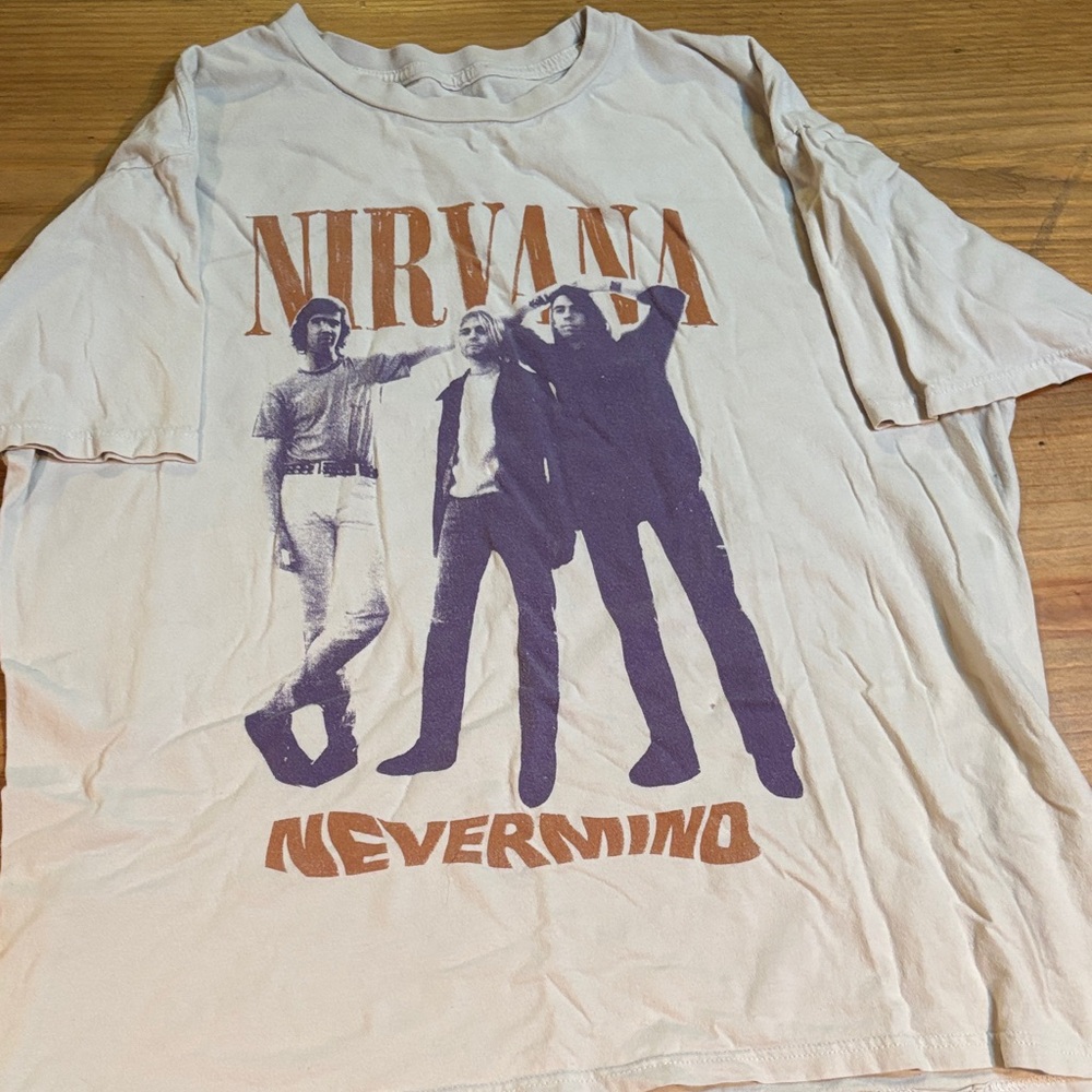 NIRVANA Nevermind Graphic Tee - Cream and Purple